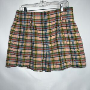 J. Crew Paper-bag Waist Shorts Ribbon Plaid Size 12 High Rise Spring Colors